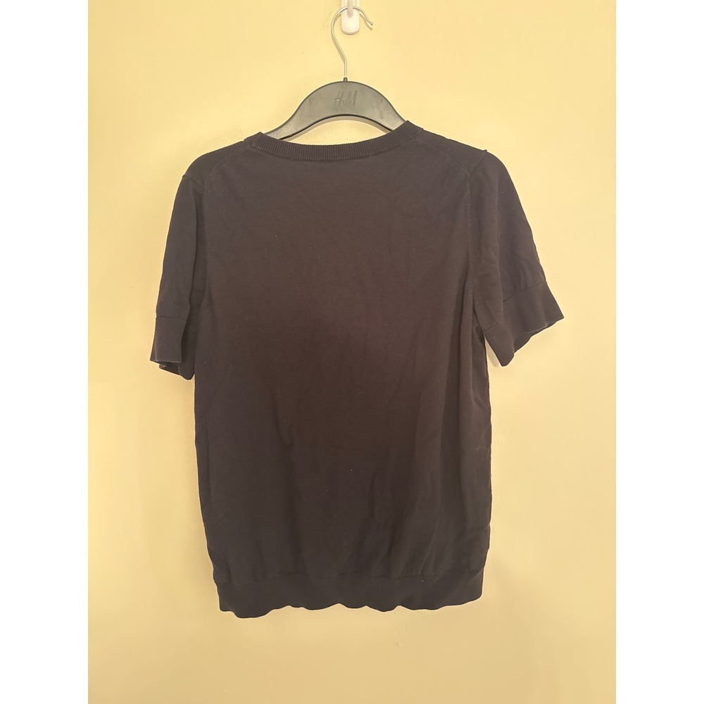 Talbots Woman Black Short Sleeve Cardigan V-Neck Button Front Sweater 1X - Picture 5 of 7